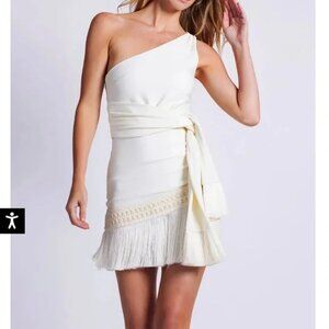 PatBO NWT One Shoulder Ivory Mini Dress